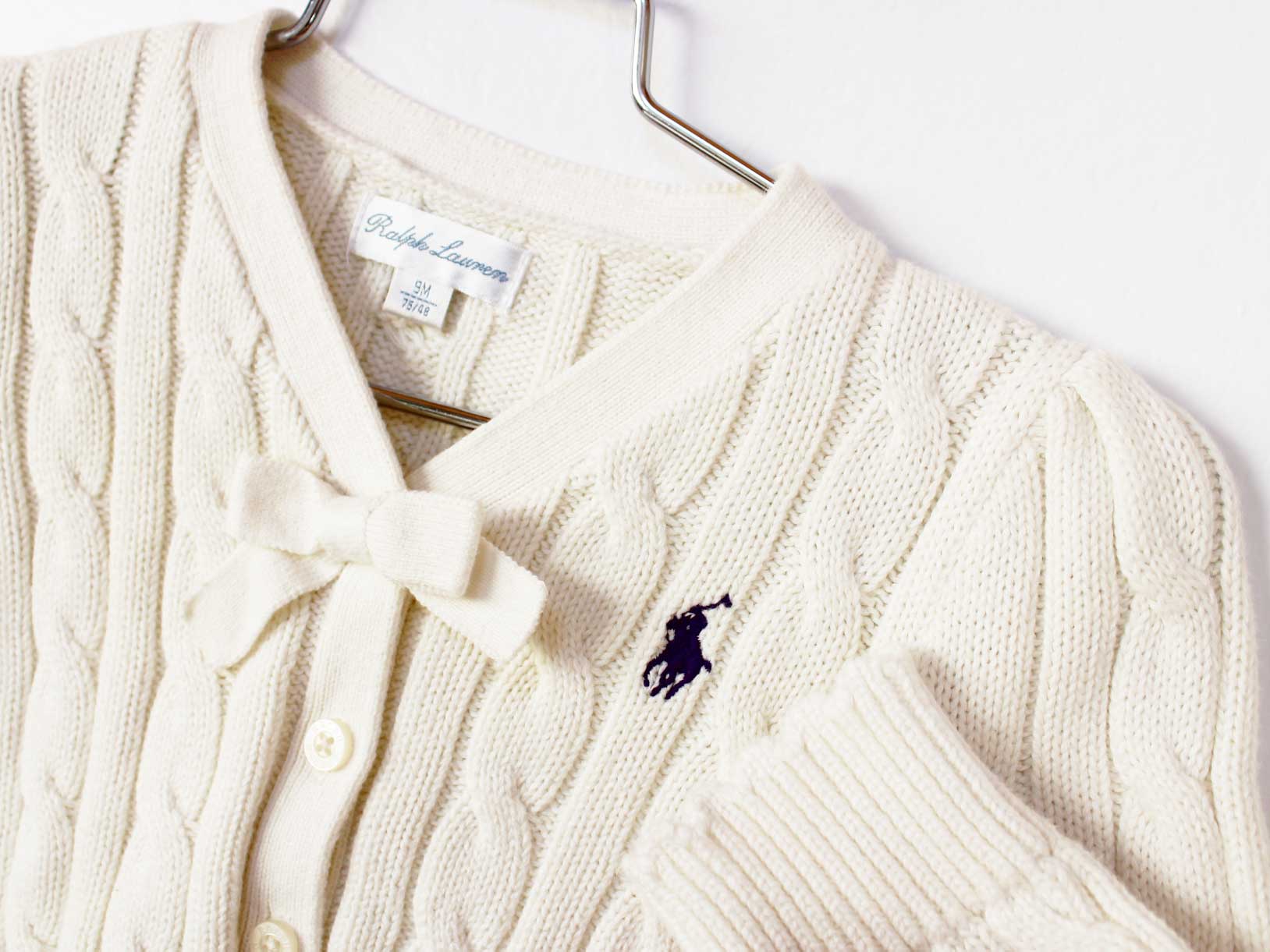【SALE!】[ラルフローレン/Ralph Lauren]75cm カーディガン 白【中古】子供服 キッ...