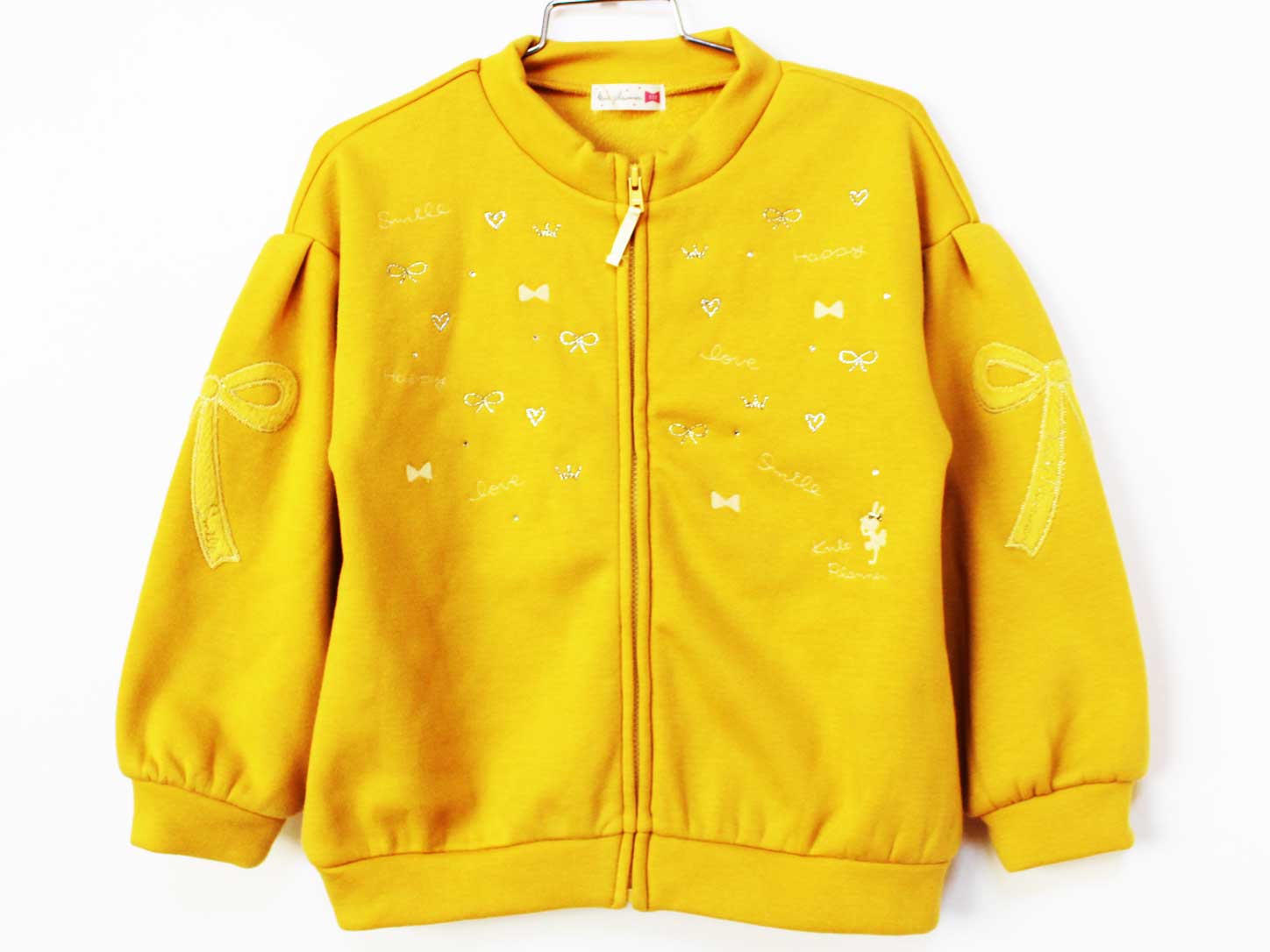 [ニットプランナー/KP/ケーピー]110cm ブルゾン/ジャンパー/アウター マスタードイエロー 裏起毛【中古】子供服 キッズ kids 女の子 秋冬 otr 602142