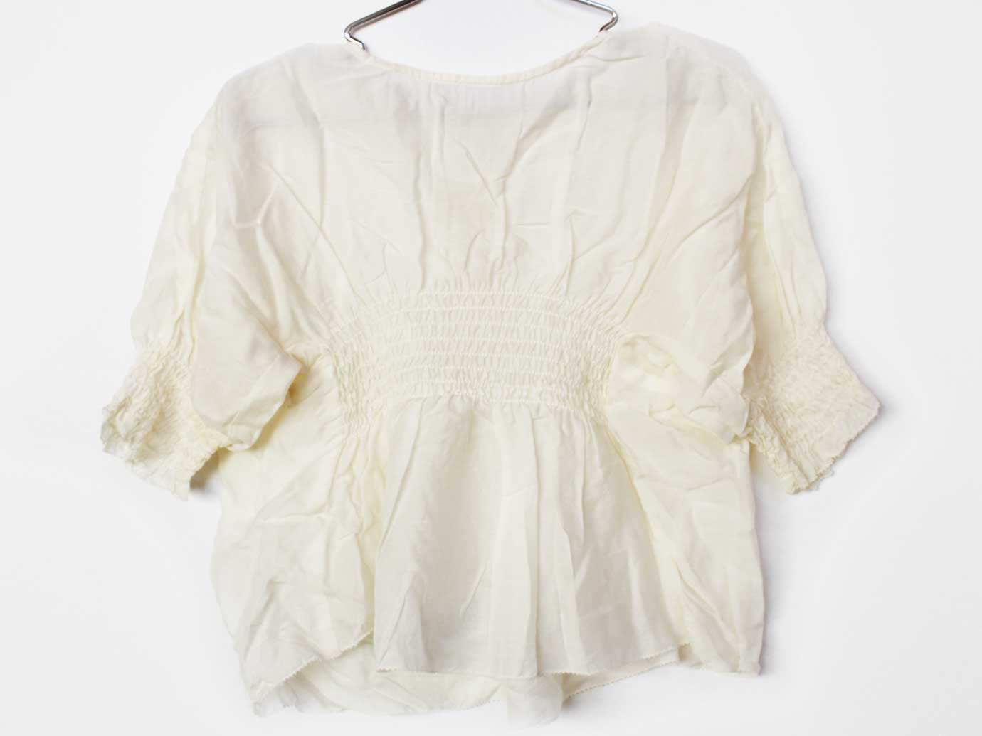 乐天商城 - [フィス/FITH]110cm 七分袖ブラウス/七分袖シャツ オフホワイト【中古】子供服 キッズ kids 女の子 春 tops 412052