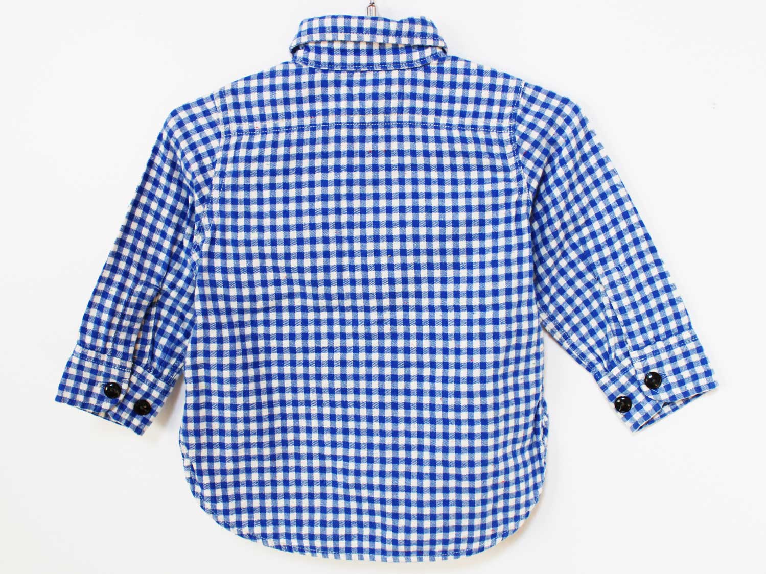 [デニムダンガリー/DENIM DUNGAREE/D＆D]90cm 長袖シャツ ブルー×白【中古】子供服 キッズ kids ベビー服 baby 男の子 春秋 tops 412052