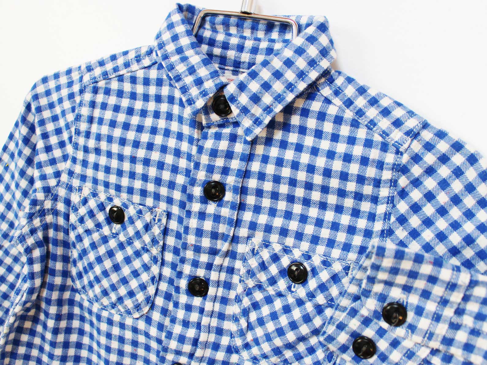 [デニムダンガリー/DENIM DUNGAREE/D＆D]90cm 長袖シャツ ブルー×白【中古】子供服 キッズ kids ベビー服 baby 男の子 春秋 tops 412052