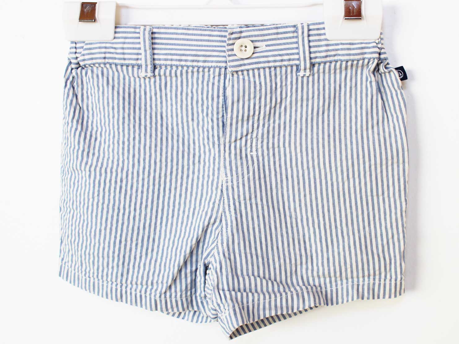 [プチバトー/PETIT BATEAU]81cm ショートパンツ/ハーフパンツ/半ズボン/短パン ブルー×白 '23年製【中古】子供服 キッズ kids ベビー服 baby 男の子 女の子 春夏 bottoms 522052