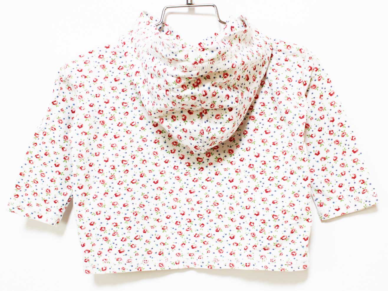 【SALE!】ラルフローレン フード付きカットソー 80cm キッズ 女児 白×ピンク【中古】★