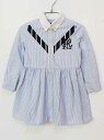 ラルフローレン 長袖シャツワンピース 100cm キッズ 女児 ブルー×白【中古】★(4)