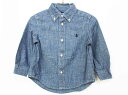 【夏SALE!】ラルフローレン 長袖シャツ 90cm キッズ 男児 インディゴブルー【中古】★