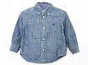 【夏SALE!】ラルフローレン 長袖シャツ 90cm キッズ 男児 インディゴブルー【中古】★