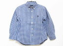 【夏SALE!】ラルフローレン 長袖シャツ 110cm キッズ 男児 ブルー×白【中古】★