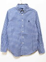 【夏SALE!】ラルフローレン 長袖シャツ 140cm キッズ 男児 ブルー×白【中古】★