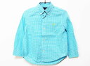 【夏SALE!】ラルフローレン 長袖シャツ 100cm キッズ 男児 ブルー×白【中古】★