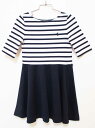 ラルフローレン 五分袖ワンピース 115cm キッズ 女児 白×紺【中古】★(4)