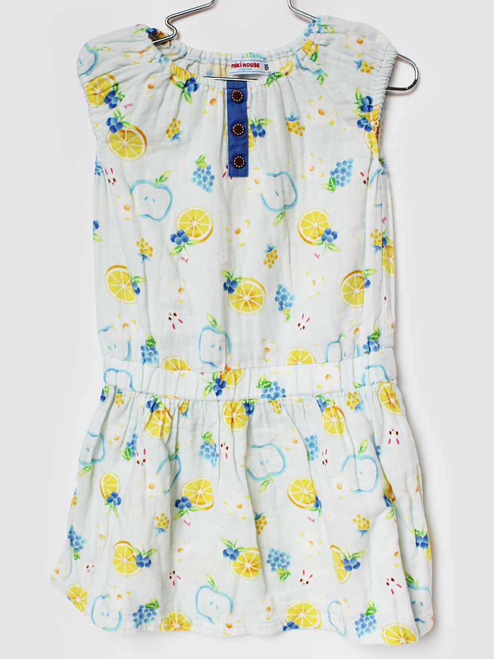 Rakuten - ミキハウス 半袖ワンピース 120cm キッズ 女児 ブルー【中古】★