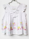 【夏SALE!】メゾピアノ 半袖ブラウス 120cm キッズ 女児 白【中古】★