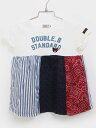 ミキハウスダブルビー 半袖Tシャツ 100cm キッズ 女児 白×ブルー【中古】★(4)
