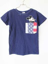 デニムダンガリー 半袖Tシャツ 140cm キッズ 男児 女児 紺【中古】【新入荷!】★(4)