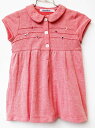 【夏SALE!】ファミリア 半袖ワンピース 90cm キッズ 女児 赤【中古】★