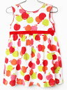 【夏SALE!】ファミリア ノースリーブワンピース 100cm キッズ 女児 白×赤系【中古】★