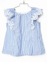 【夏SALE!】ケイトスペード 半袖ブラウス 110cm キッズ 女児 ブルー×白【中古】★