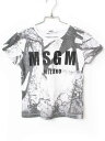 【夏SALE!】エムエスジーエム 半袖Tシャツ 104cm キッズ 男児 白×グレー【中古】★
