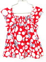 【夏SALE!】ケンゾー 半袖ブラウス 104cm キッズ 女児 赤×白【中古】★