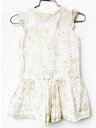 【夏SALE!】プチバトー 半袖ワンピース 86cm キッズ 女児 白×ベージュ【中古】★(4)
