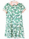 プチバトー 半袖ワンピース 152cm キッズ 女児 グリーン×ピンク【中古】★(4)