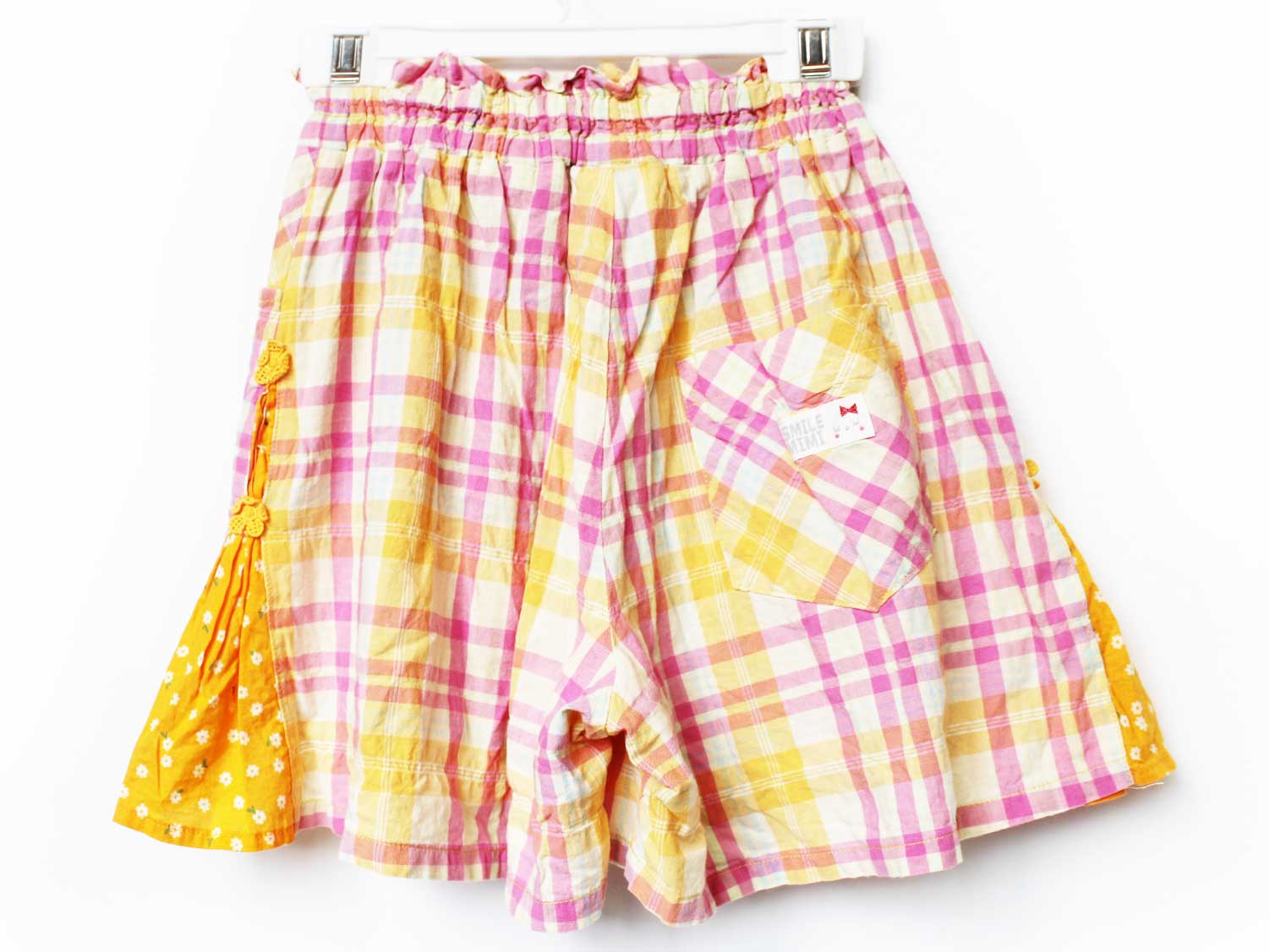 【SALE!】ケーピー キュロットスカート 130cm キッズ 女児 ピンク×黄色【中古】★