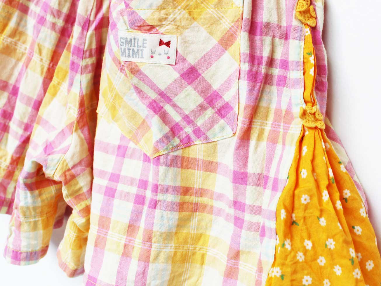 【SALE!】ケーピー キュロットスカート 130cm キッズ 女児 ピンク×黄色【中古】★