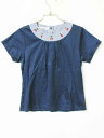 【2025夏SALE!】ファミリア 半袖カットソー 120cm キッズ 女児 紺【中古】★(4)