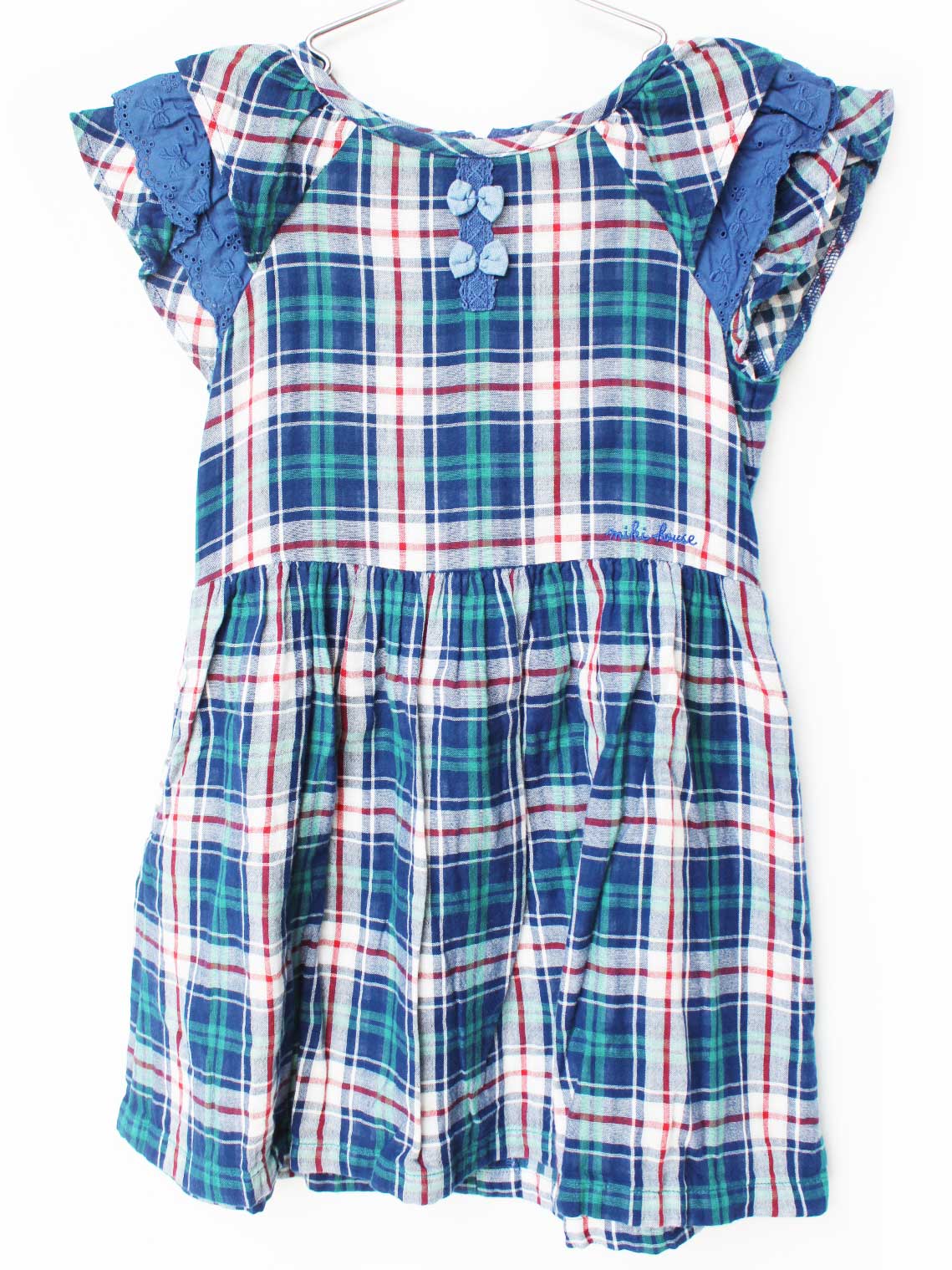 Other - ミキハウス 半袖ワンピース 110cm キッズ 女児 紺×緑【中古】★