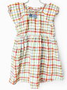 【夏SALE!】ホットビスケッツ 半袖ワンピース 100cm キッズ 女児 赤×マルチカラー【中古】★