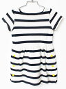 【夏SALE!】プチバトー 半袖ワンピース 104cm キッズ 女児 白×紺【中古】★