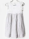 【夏SALE!】イル グッフォ 半袖ワンピース 102cm キッズ 女児 白×グレー【中古】★