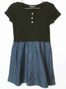 【夏SALE!】アニエスベー 半袖ワンピース 115cm(6ans) キッズ 女児 黒×紺【中古】★