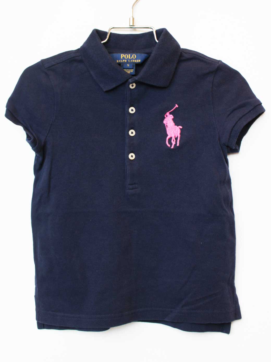 Short Sleeves - ラルフローレン 半袖ポロシャツ 115cm キッズ 女児 紺【中古】★