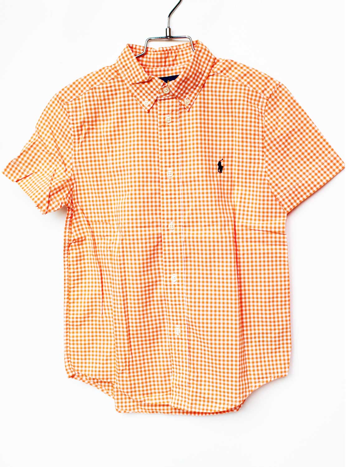 Short Sleeves - ラルフローレン 半袖シャツ 130cm キッズ 男児 オレンジ×白【中古】★
