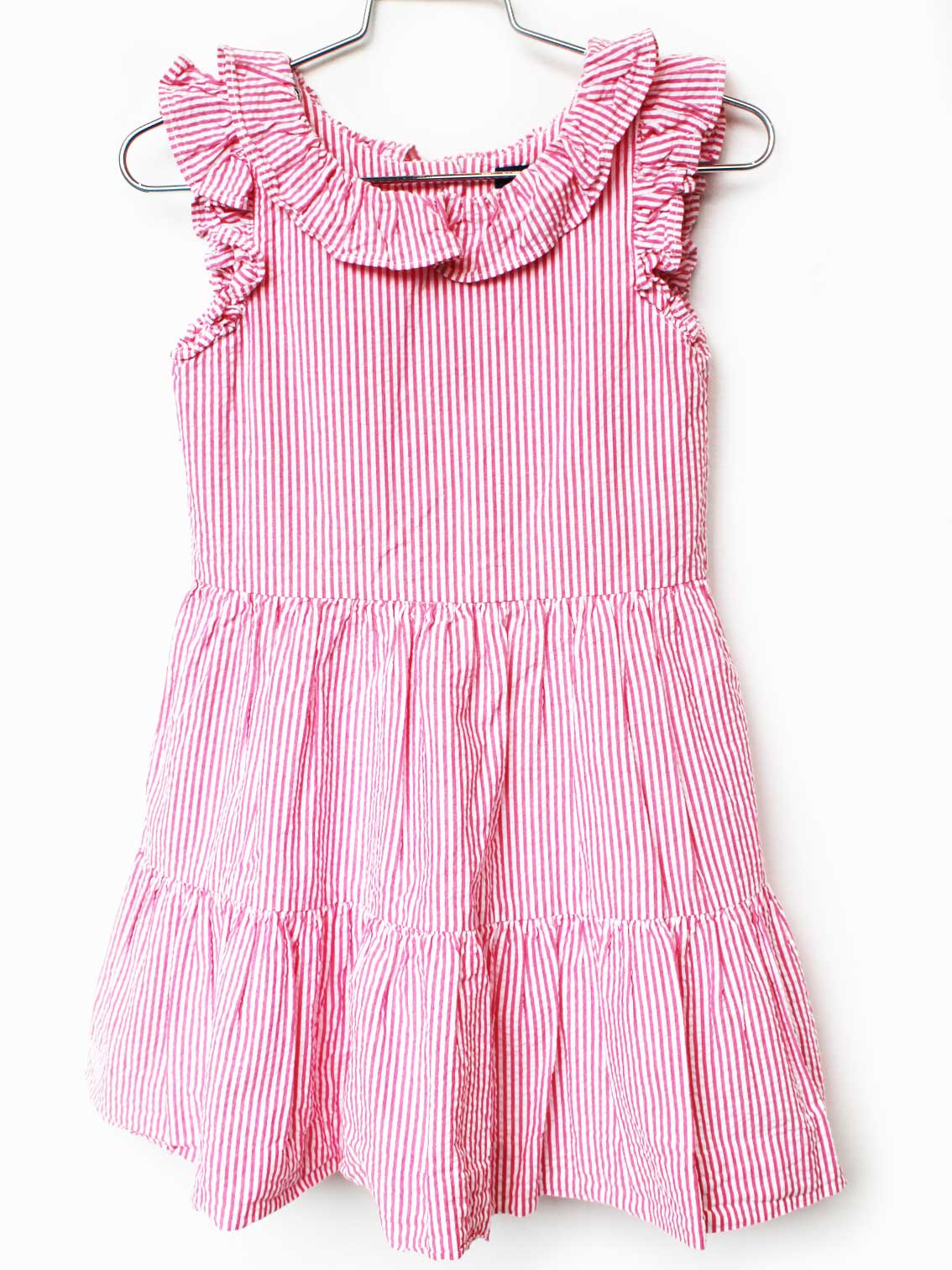 樂天商城 - ラルフローレン 半袖ワンピース 110cm キッズ 女児 ピンク×白【中古】★
