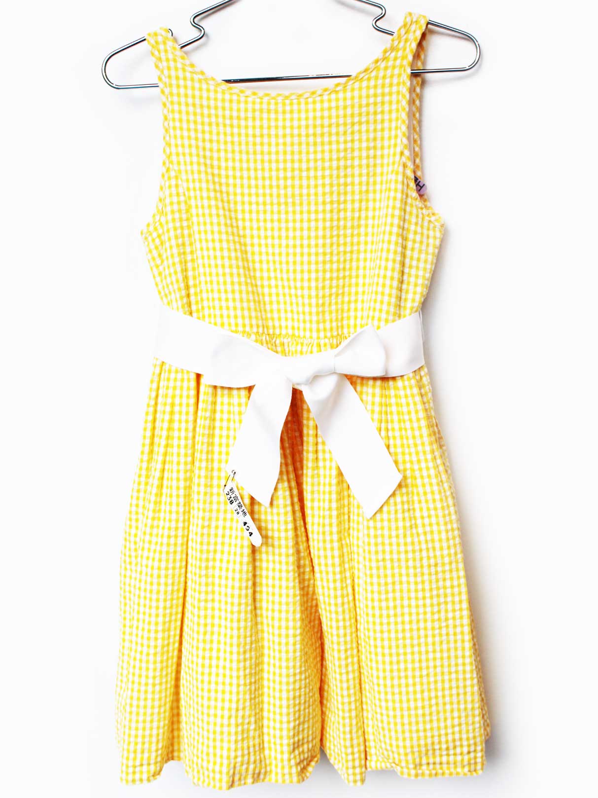 Rakuten - ラルフローレン ノースリーブワンピース 120cm キッズ 女児 黄色×白【中古】★