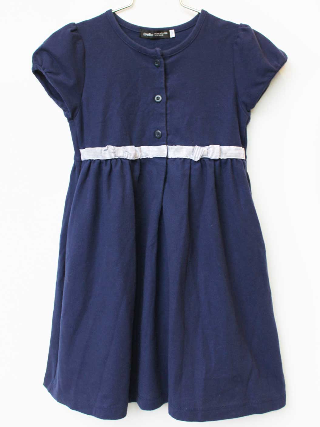 Short Sleeves - ベベ 半袖ワンピース 110cm キッズ 女児 紺【中古】★