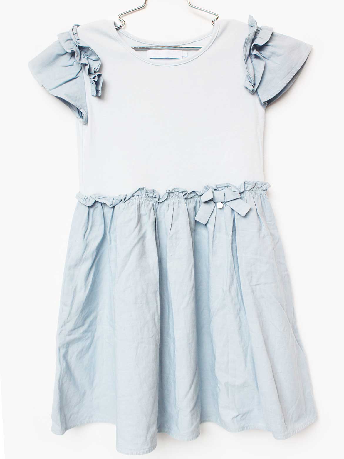 Rakuten - タルティーヌエショコラ 半袖ワンピース 130cm キッズ 女児 ブルー【中古】★