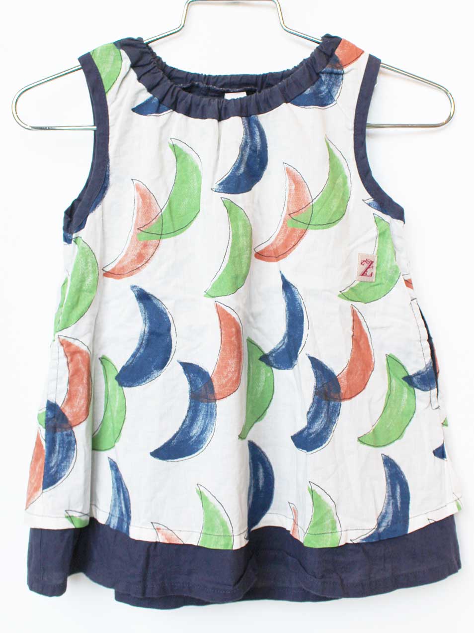 【楽天スーパーSALE!】ズッパ ディ ズッカ ノースリーブワンピース 80cm キッズ 女児 白×紺【中古】★