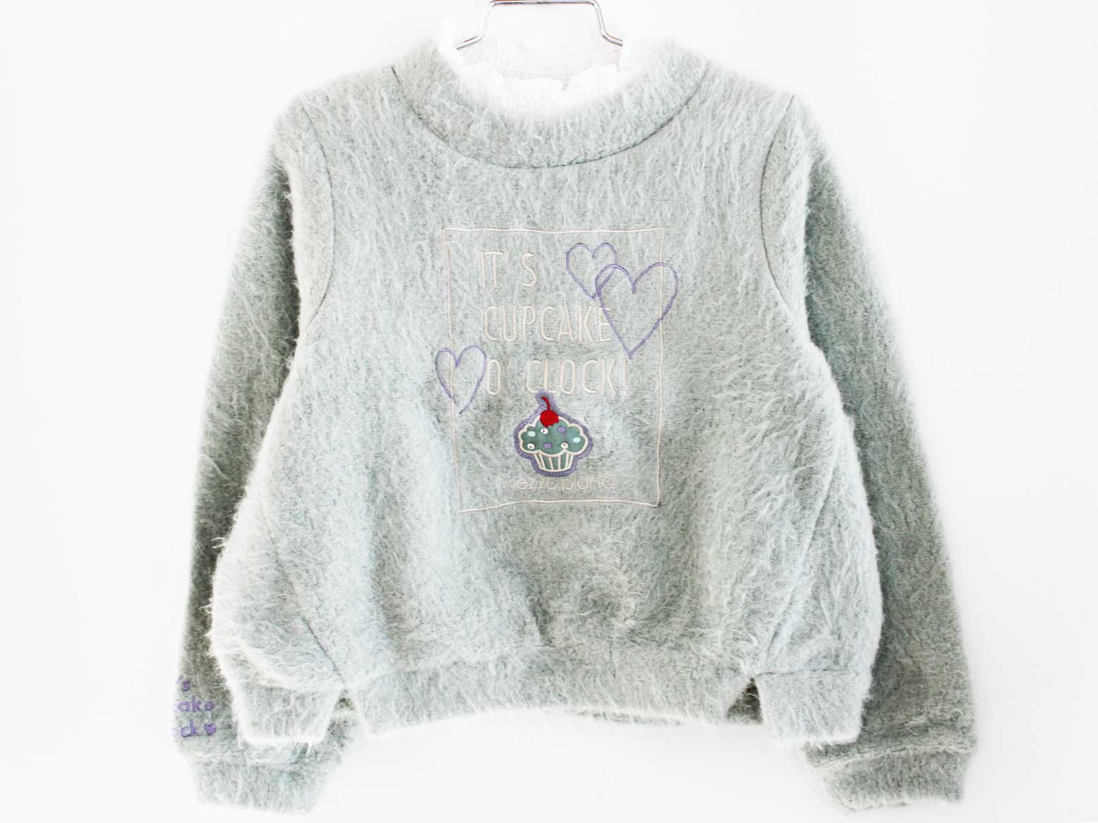 メゾピアノ もこもこトレーナー 120cm キッズ 女児 グリーン【中古】★