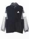 アディダス トラックジャケット 130cm キッズ 男児 女児 黒×グレー【中古】【新入荷!】★