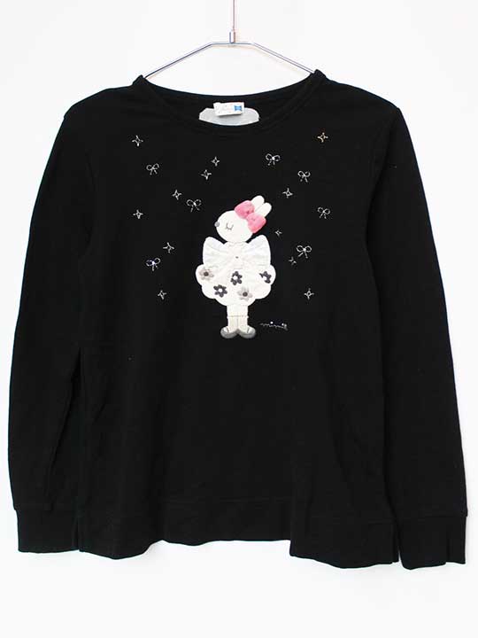 ケーピー トレーナー 150cm キッズ 女児 黒【中古】★(4)