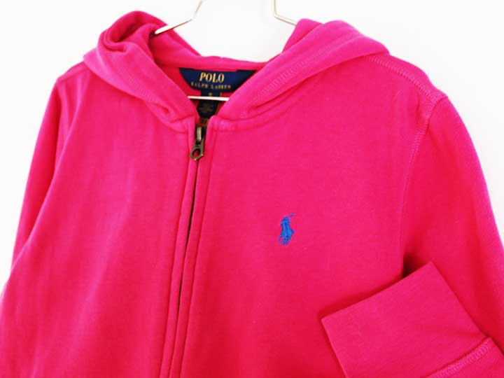 【値下げ!】ラルフローレン パーカー 140cm キッズ 女児 ピンク【中古】★
