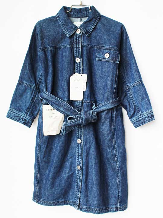 チャオパニックティピー 長袖デニムワンピース 100-110cm キッズ 女児 インディゴブルー【新品 未使用品】★