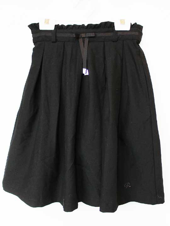 Flare Skirt - 【値下げ!】ポンポネット インナーパンツ有スカート 150cm キッズ 女児 黒【中古】★