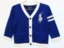 ラルフローレン カーディガン 95cm キッズ 男児 ブルー×オフホワイト【中古】★