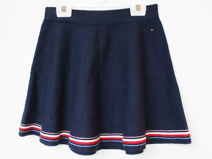 トミーヒルフィガー ニットスカート 140cm キッズ 女児 紺【中古】★