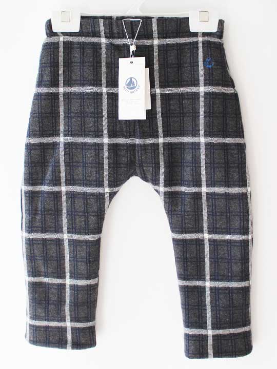 【新規SALE!】プチバトー ロングパンツ 86cm キッズ 男児 女児 グレー【新品 未使用品】★