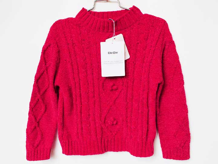 ベベ セーター 110cm キッズ 女児 赤系【新品 未使用品】★